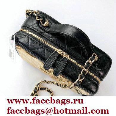 chanel BLACK Lambskin & Gold Metal vanity case AS2900 2021 - Click Image to Close